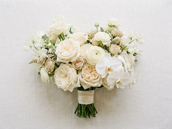 floral bouquet flat lay